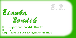 bianka mondik business card